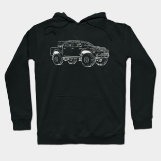 Hilux Explorer Truck Wireframe White Hoodie